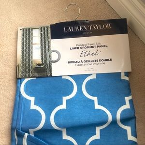 Lauren Taylor Blue Printed Curtain